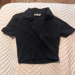 Zara black crop top